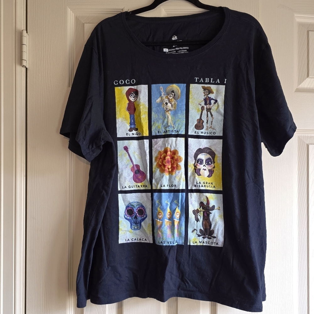 💥 $10 Or 💥 5 For $25 💥  Disney Black Graphic. Coco Loco Loteria Tee.